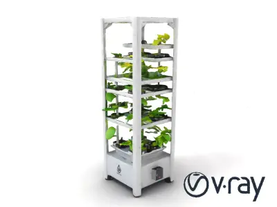 Modular Tower Farming Unit model pack Low-poly 3D model