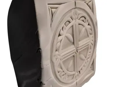 Ancient Celtic Carved Stone Block Low-poly 3D model