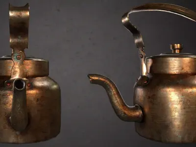 Indian Bronze kettle  Low-poly 3D model