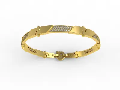 Antique Diamond Bracelet 3D print model