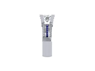 Solitaire Engagement Art Deco Ring 3D print model 79