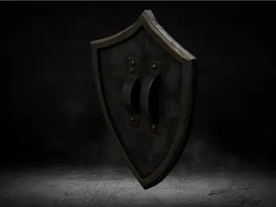 Medieval Cursed Shield High-poly 3D Model 3D model