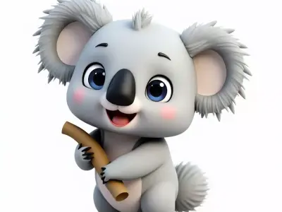 Cute Cartoon Koala 3D Model Low-poly 3D model