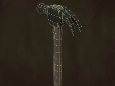 Rusty Hammer Tool Low Poly Game Ready Prop PBR Asset Low-poly 3D model