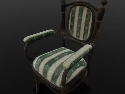 Old Chair 3D Model Low-poly 3D model