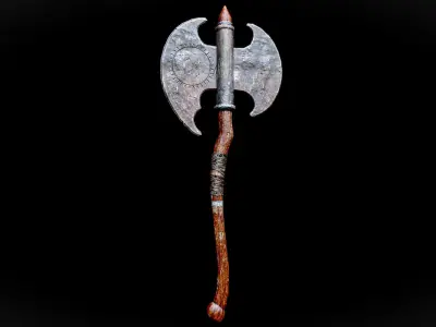 Viking Battle Axe Low-poly 3D model shop