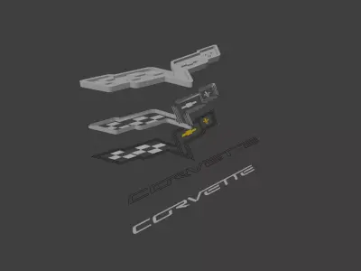 chevrolet corvette logo 3D model