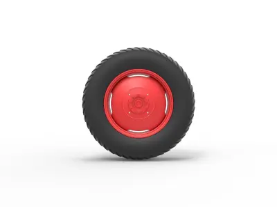 Rear wheel of Small block Pulling tractor Scale 1 to 25 3D print model