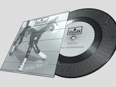 7 inch Vinyl Record Herman Low-poly 3D model