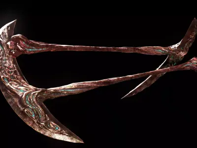 Scythe Melee Weapon Low-poly 3D model