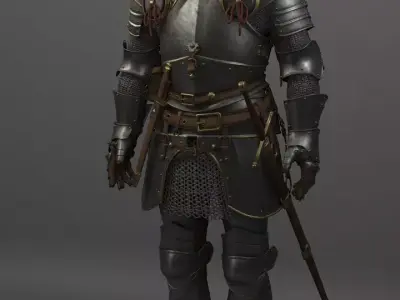 Knight in armor 3D model shop