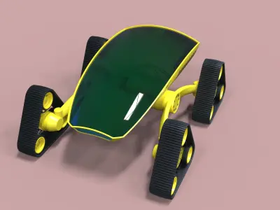 Rover robot with wheels 3D model