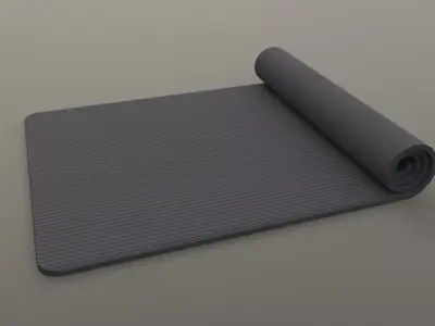PBR Yoga Mat - Grey Low-poly 3D model