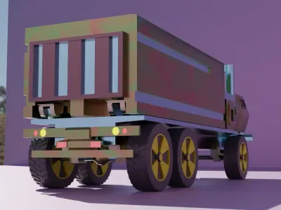 Rocket Launcher Truck Low Poly Low-poly 3D model