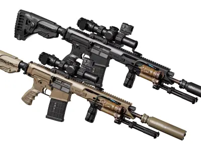 STEYR ARMS DMR 762 RIFLE Low-poly 3D model