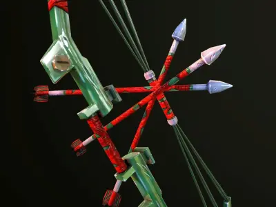 Metal Bow and Arrow Free low-poly 3D model