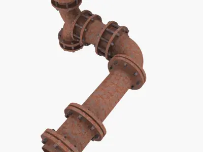 Industrial Pipe 3d Model Low-poly 3D model