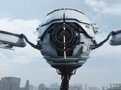 Quadro Drone Sci Fi PBR Textures High-poly 3D model 3D model