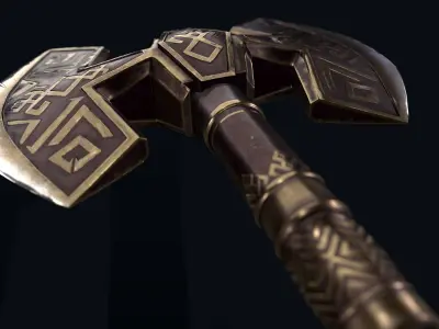 Dwarf ax Low-poly 3D model