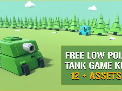Low Poly Tank Game Kit Free low-poly 3D model