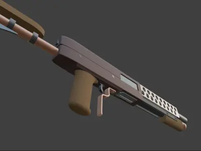 Model of a pump-action shotgun for games post-apocalypse Low-poly 3D model