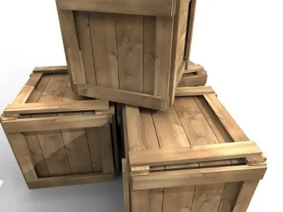 Stack of Simple Crates 3D model