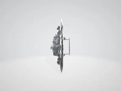 knight face shield weapon 3d model 3D model