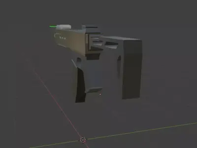 Assault Rifle with laser Attachment Free 3D model