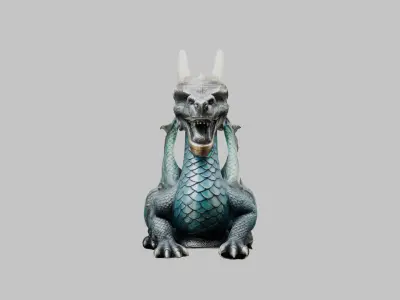 Mdeieval Dragon Iron Decoration Mug Low-poly 3D model