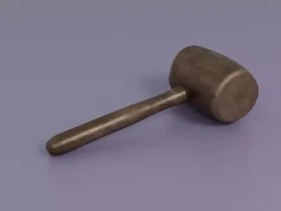 Wooden Mallet Low-poly 3D model get
