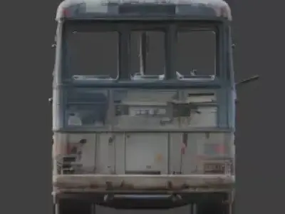 Wrecked City Bus Post Apocalyptic 3D Model Low-poly 3D model purchase