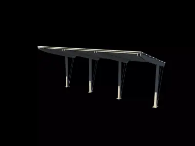 Carport Car Metall 3D model