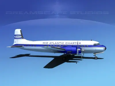 Douglas DC-7B Mid Atlantic Charter 3D model