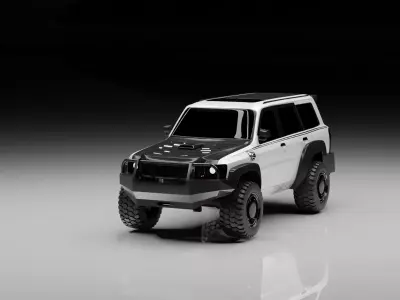 Off-Road Tactical SUV 4x4 High-Detail Rigged Vehicle  Low-poly 3D model