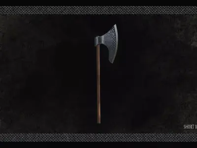 Short Viking Battleaxe Low-poly 3D model