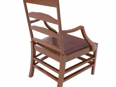 Georgian Antique wooden chair  Low-poly 3D model