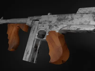 THOMPSON LOW POLY WEAPON Free low-poly 3D model