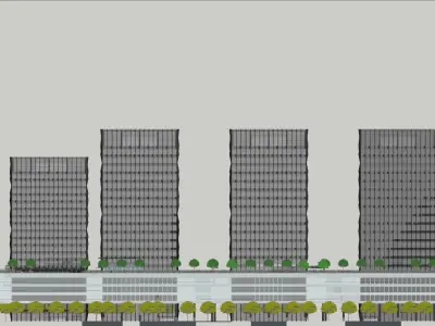 SU model of commercial office building in Qinhuai 3D model