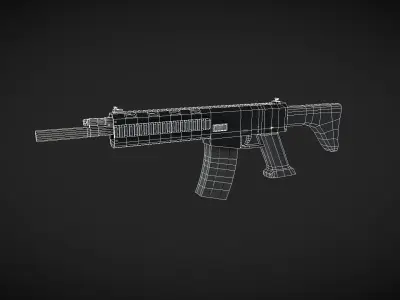 Rifle Low-poly 3D model order