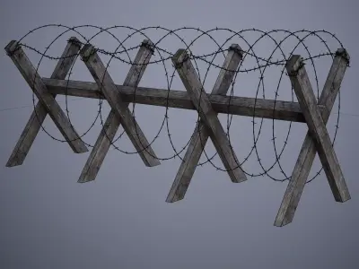 Barbed wire Low-poly 3D model