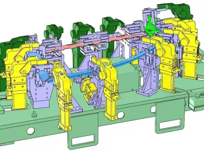 Car Front Door Welding Fixture 3D CAD Model  3D model