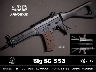 Game Ready Tactical Gun Pack Low-poly 3D model