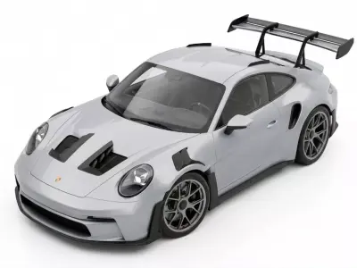 Porsche 911 GT3 RS 992 Ultra Realistic Low-poly 3D model