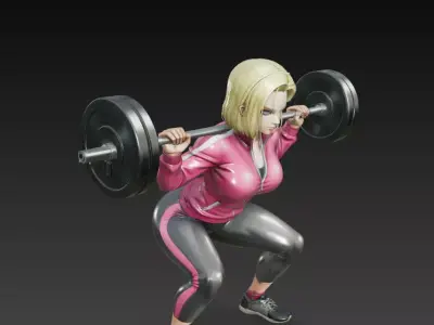 Android 18 Forest Gym Fitness Training 3D Printable Statue 3D print model