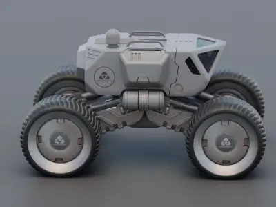 LUNAR ROVER H-11 RIGGED 3D model