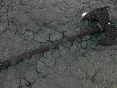 Battle double-sided axe 3D model