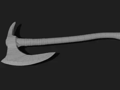 Viking axe 6 Low-poly 3D model