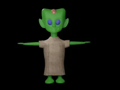 SIMPLE ALIEN  WITH TEXTURES  Free 3D model