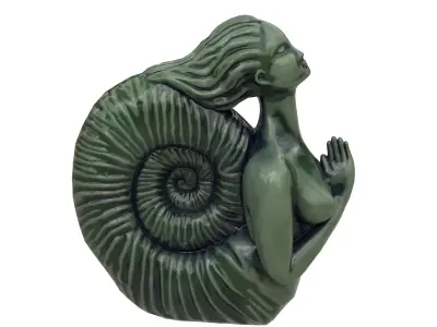 Siren Porcelain statues Low-poly 3D model