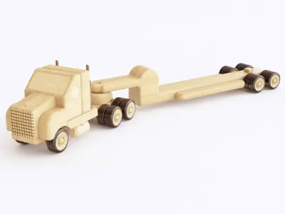 Wooden toy truck 08 3D model